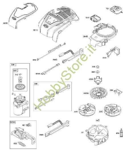 C - Alloggiamento ventola, elementi di comando, impianto elettrico, volano B&S - 10 €¦ 104M05-0024-H1 brand Stihl